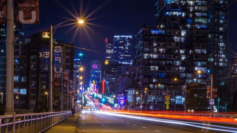 Night Lights In Vancouver Hd Wallpapers 4k Backgrounds