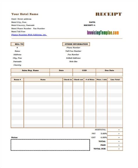 Bill Receipt Templates 10 Free Word Excel And Pdf Formats Samples