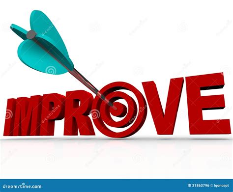 Improve Arrow Bullseye Better Results Word Royalty Free Stock Image