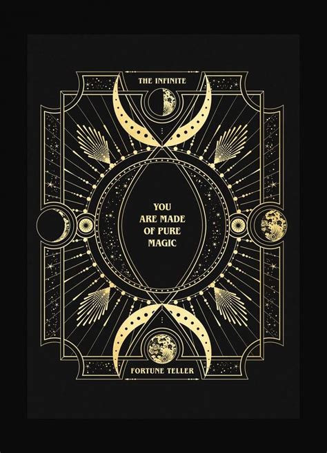 Infinite Fortune Teller Card Personalised Art Print In Gold Foil And
