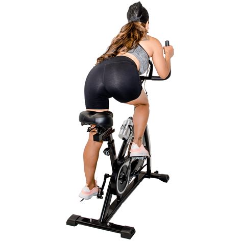 Indoor Cycling Workout Bike with Big Cushioned Seat (Silver)