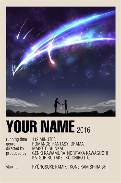 Your Name Anime Printables Minimalist Poster Anime Films
