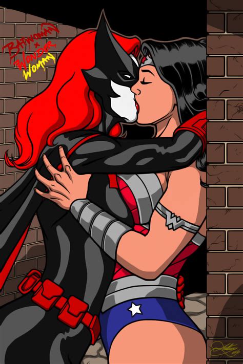 Rule 34 Batman Series Batwoman Clothing Dc Comics Diana Prince Kate Kane Kaywest Kissing
