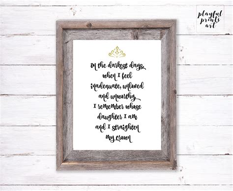 33 tiaras famous sayings, quotes and quotation. Straighten My Crown Quote Print, 8x10, Instant Download, Printable in 2020 | Quote prints, Print ...