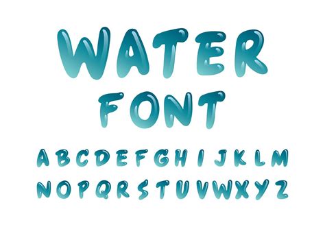 Water Font Vector Water Font Decorative Font Lettering Alphabet