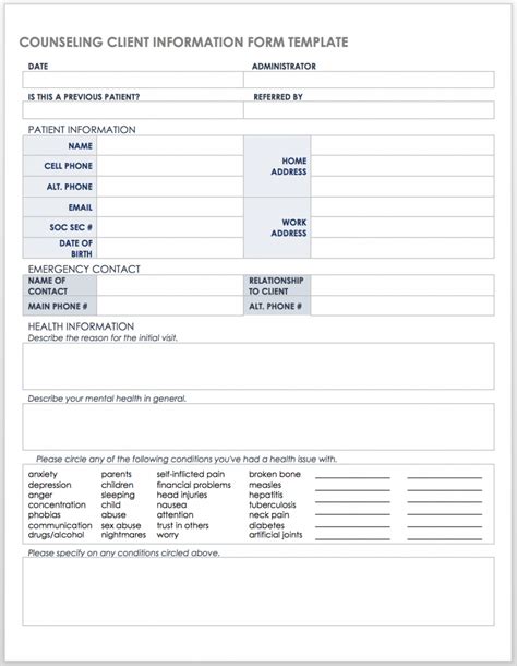 Client Information Sheet Template Excel Pdf Formats Riset