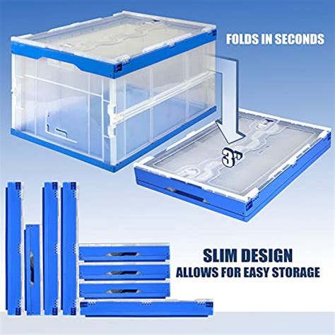 Mount It Collapsible Storage Bin With Attached Lid 65 Liter Folding