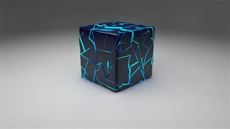 Black And Blue Cube Wallpaper 3d Cinema 4d Digital Art Cube 1080p