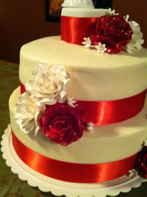 Cakes By The Sugar Cains Red Ribbon Wedding Cake
