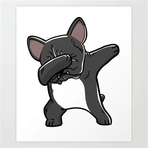 Funny Black French Bulldog Dabbing Art Print By Barktrends Society6