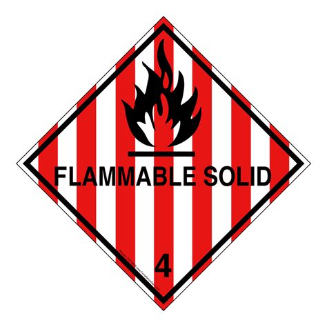 Dot Flammable Solid Sign Dot Hazardous Loads