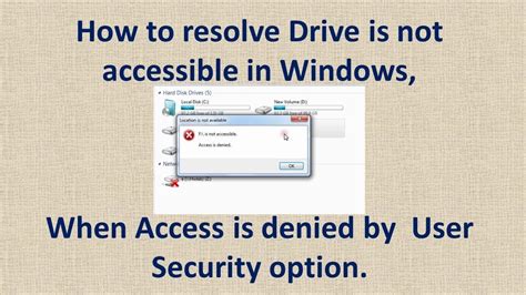 How To Resolve Drive Is Not Accessible In Windows When Access Is