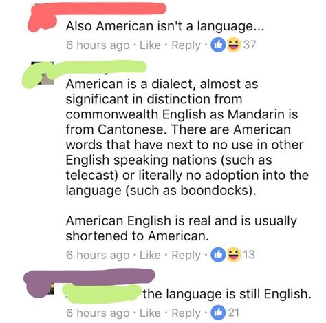 American Is A Dialect Almost As Significant In Distinction From