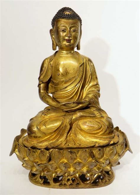 Chinese Qing Dynasty Gilt Bronze Buddha