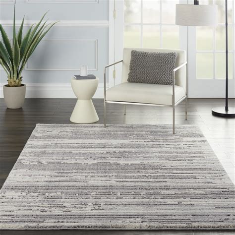 Nourison Textured Contemporary Abstract Greyivory Area Rug Walmart