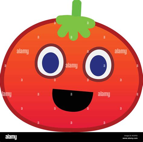 Cartoon Tomato Face Emoji Icon Design Vectorsmile Face Of Tomato