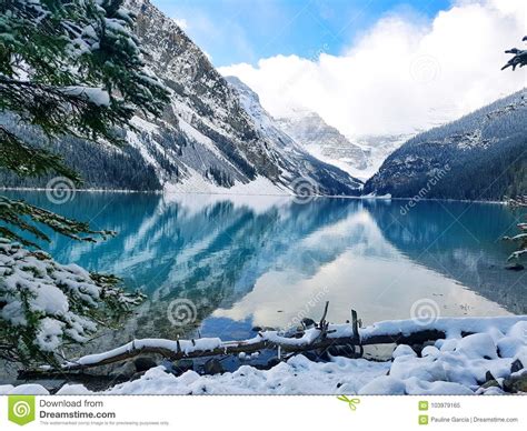 Lake Louise In Winter Banff National Park Alberta Canada Stock Image