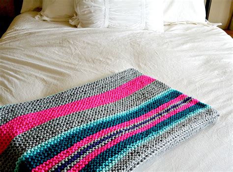 Easy Native Stripes Knit Blanket Throw Mama In A Stitch