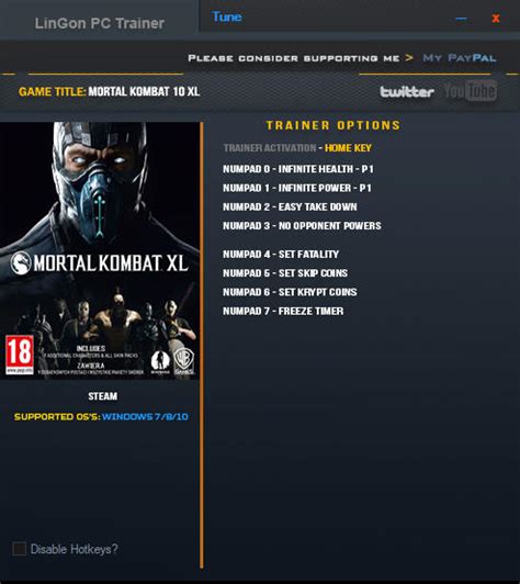 Mortal Kombat Xl Trainer 8 X64 Steam Lingon Download Gtrainers