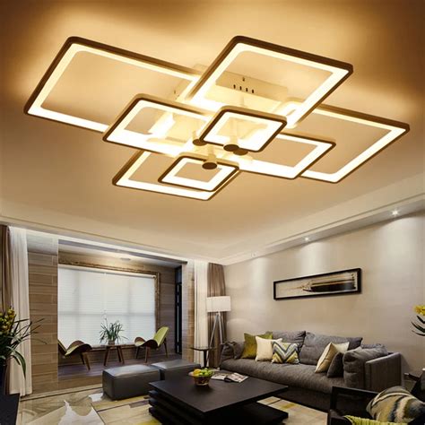 Square Surface Mounted Modern Led Ceiling Lights For Living Room