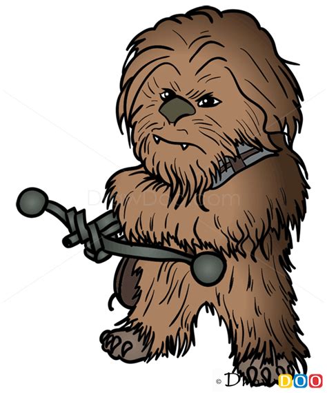 How To Draw Chewie Chibi Star Wars