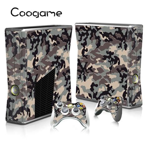 Camo Protector Skins For Microsoft Xbox 360 Slim Console And 2 Controller