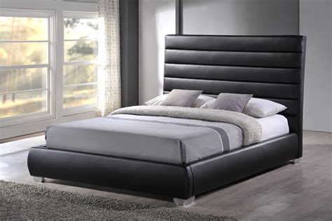 Black Padded Headboard Faux Leather Bed Frame Double 4ft 6 Free Next Day Delivery