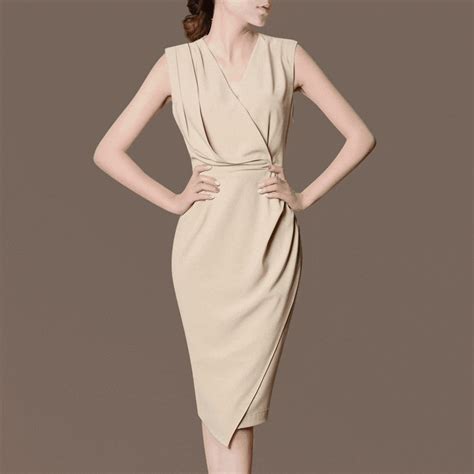 Woman Summer Hot Sale Solid V Neck Sleeveless Mid Calf 100 Silk Silk A Line Dresses Female