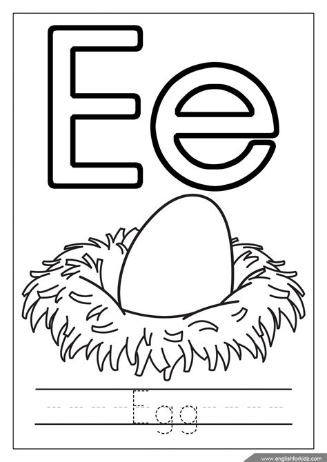 Letter E Coloring Pages Sketch Coloring Page