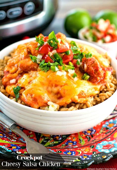 Sprinkle all over with taco seasoning mix. Crockpot Cheesy Salsa Chicken ...