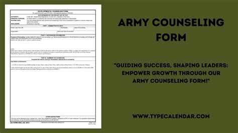 Us Army Counseling Form Fillable Printable Forms Free