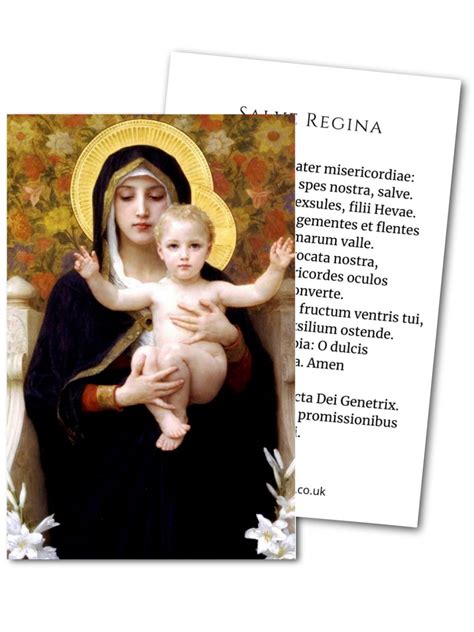 Salve Regina Latin Prayer Card Catholic Devotions And Ts