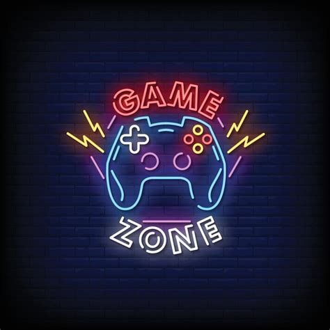 Game Zone Neon Signs Style Text Vector 2800316 Vector Art At Vecteezy