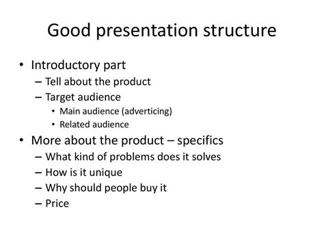 Good Presentation Structure Online Presentation