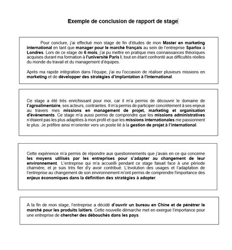 Conclusion Partielle Rapport De Stage
