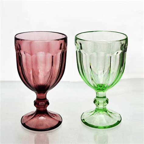 European Style Retro Relief Solid Colorful Glass Cup T Drinking