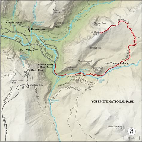 Best Yosemite National Park Hike Trail Map National Geographic