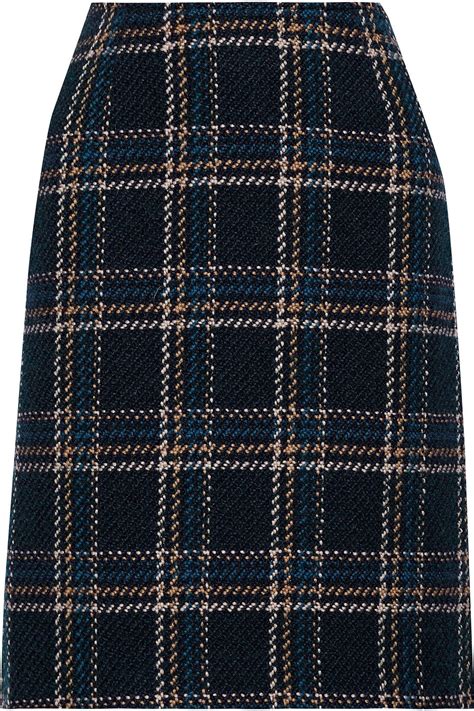 Max Mara Mida Checked Wool Blend Tweed Pencil Skirt Sale Up To 70