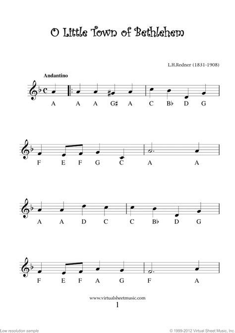 Very Easy Christmas Flute Sheet Music Songs Printable Pdf For