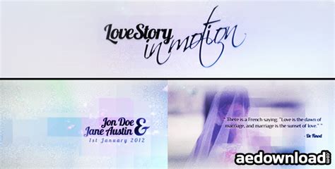 Free Love Story In Motion After Effects Project Videohive