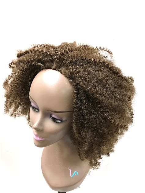 Half Wig 100 Human Hair In Tight Kinky Curly 18