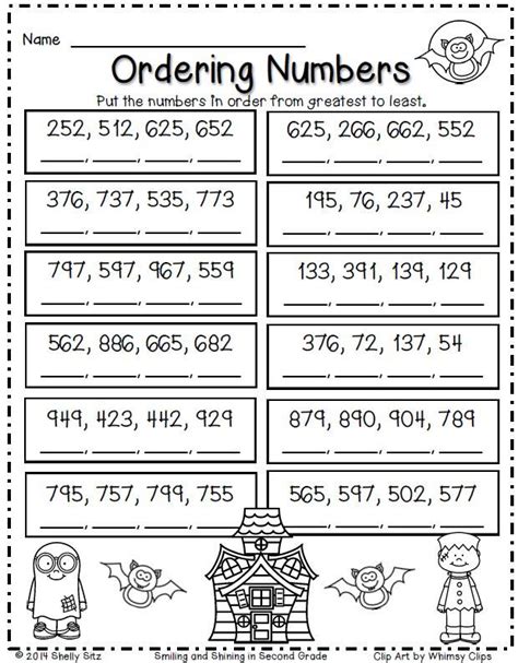 Free Printable Worksheets Comparing And Ordering Whole Numbers
