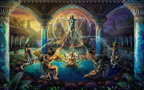 Fantasy Elemental Magic People Temple Ritual Elements