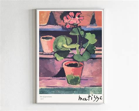 Henri Matisse Pot Of Geraniums 1912 Vintage Retro Etsy