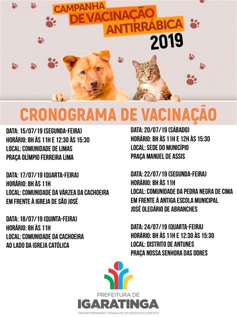 Site Oficial da Prefeitura Municipal de Igaratinga Campanha de Vacinação Antirrábica