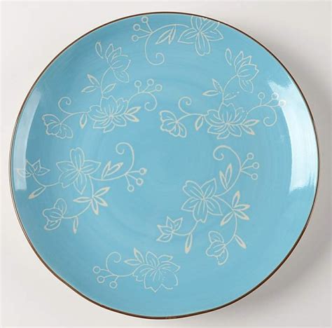 Floral Lace Light Blue Dinner Plate By Temp Tations Blue Dinner