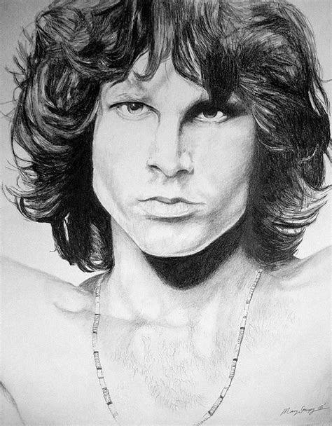 Jim Morrison Drawing Pencil Sketch Colorful Realistic Art Images