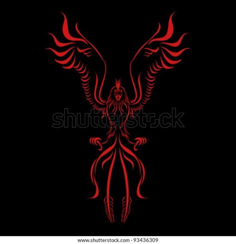 Phoenix Flame Bird Vector Illustration Stock Vector Royalty Free