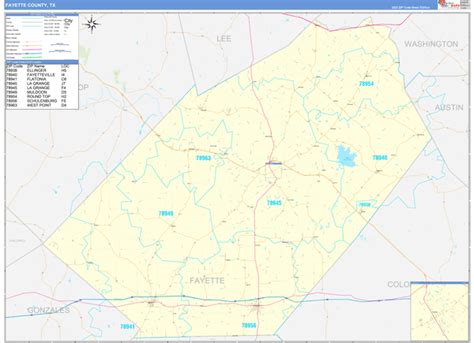 Fayette County Tx Zip Code Maps Basic