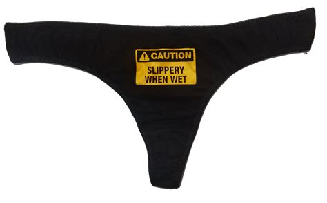 Caution Slippery When Wet Thong Funny Rude Ladies Underware Etsy
